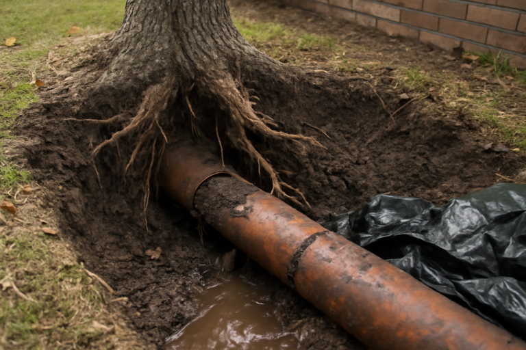 Tree Root Pipe Damage Water Removal